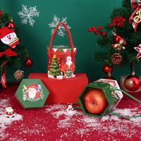 Boîte cadeau hexagonale personnalisée en papier avec corde de transport pour fruits, nougats, biscuits, snacks faits main, emballage décoratif en carton
