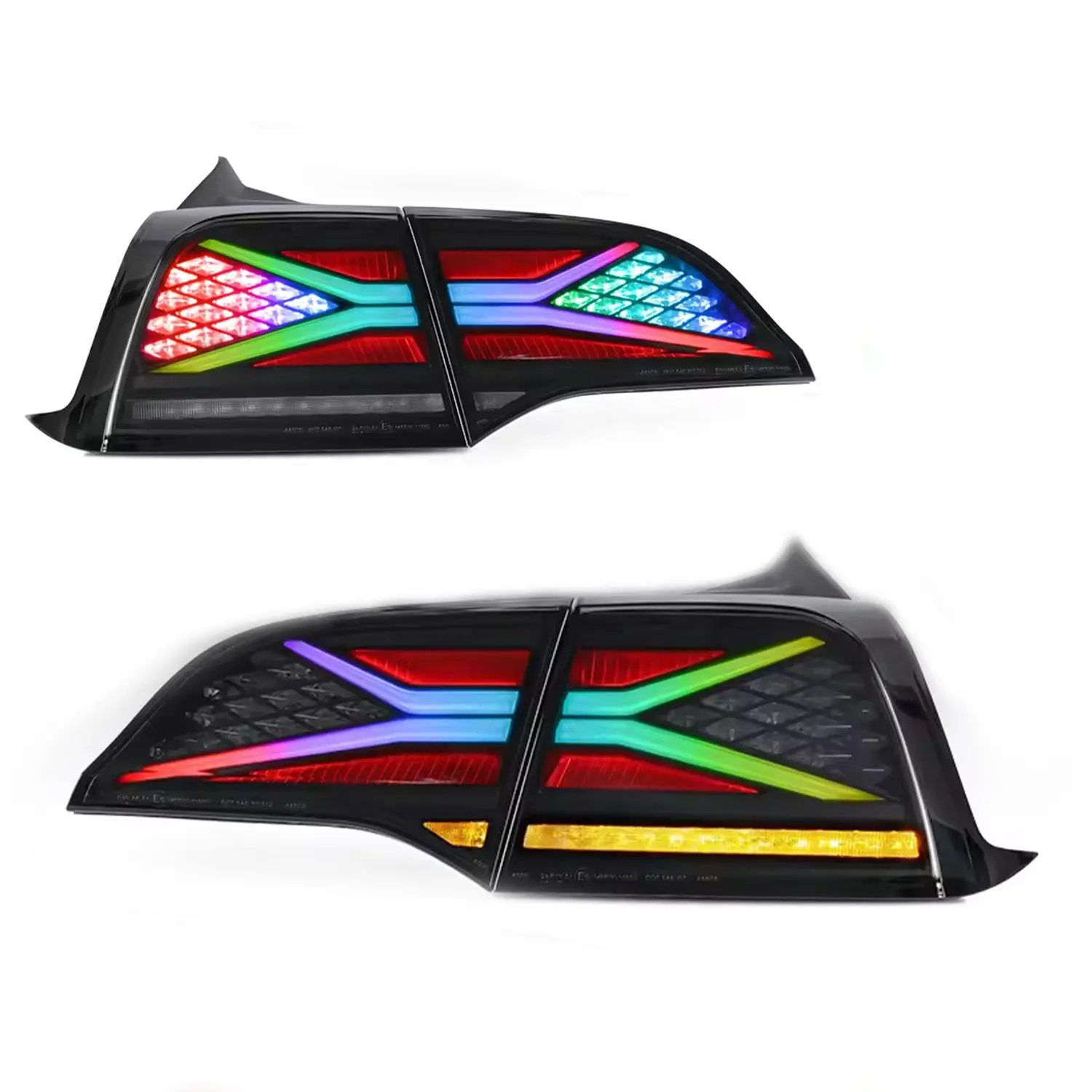 RGB Lights For Tesla Model 3 Y 2018 - 2023 X-men Led Taillights With Sequential turn signal Rear Lamp Assembly