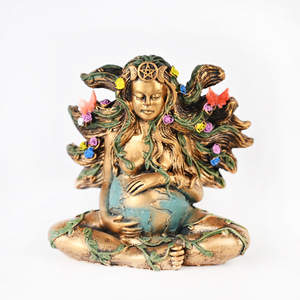 Estatua de la <span class=keywords><strong>Madre</strong></span> Tierra Gaia 2024, Nuevas Manualidades de Resina, Adornos BCA42, Diosa de la Tierra con Mariposa para Decoración del Hogar - Product Image 6
