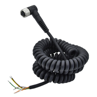 Gaine PVC personnalisable M12 2/3/4/5/12/17Pin Cordons bouclés de contrôle de l'alimentation Support de câble en spirale pour connecteurs de tête d'aviation de voiture