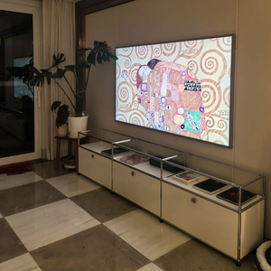 Mobile TV H&W in Acciaio Inossidabile, Console Multimediale Modulare, Mobiletto da Soggiorno Personalizzabile a Blocchi di Colore per TV da 65 Pollici, Ideale per Sala da Pranzo e Hotel - Product Image 1