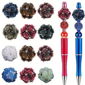 Cuentas de Lucite Brillantes con Forma de Rosa de 20 mm, Coloridas, para Manualidades, Cuentas Sueltas de Diamantes de Imitación, Forma Irregular, para Hacer Pulseras y Bolígrafos, Venta Caliente 2025 - Product Image 4