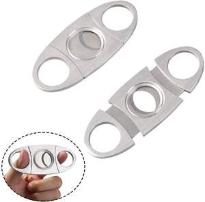 Cortador de puros doble de lujo personalizado Accesorios DE CORTADOR de puros de mesa de acero inoxidable - Product Image 3