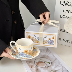 Summer Flower Coffee Cup Saucer Set High Beauty <b>Mug</b> Gift Box Practical Opening Ceremony Souvenir Gift - Product Image 3