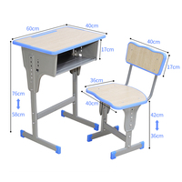 Modern metalen schoolmeubilair voor basisschool- en middelbare scholieren, verstelbare bureaus en stoelen met houten blad, ook geschikt voor de woonkamer.