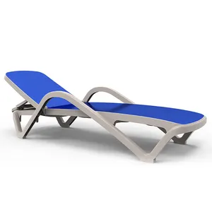 Plastic Pool Lounger Hot Sale Swimming Pool Beach Chair Plastic Sun Lounger With Handrail