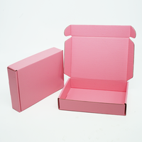 Boîte d'emballage rose avec Logo imprimé, taille personnalisée, boîtes d'emballage en carton ondulé, partie d'ordinateur, pour le courrier, 5 unités