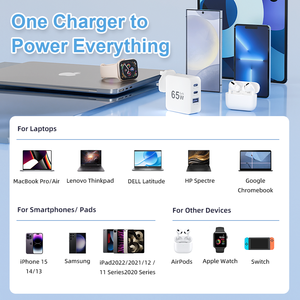 Adaptateur de <span class=keywords><strong>chargeur</strong></span> mural rapide 65W 3 ports GaN PD QC 3.0 pour iPhone Xiaomi <span class=keywords><strong>Huawei</strong></span> Samsung Téléphone portable Ordinateur portable Qualité supérieure en vente - Product Image 6