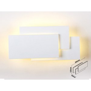Lampada da Parete LED Rettangolare 12W con Alloggiamento Bianco, Forme Sovrapposte, 3000K, IP20, SKU-218202 - Product Image 1