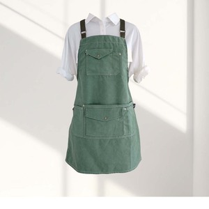 Tablier de travail en toile à la mode anti-encrassement et couverture résistante à l'usure, logo personnalisé de vêtements de travail de barbier de <span class=keywords><strong>café</strong></span> de jardinage - Product Image 4