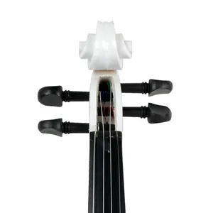 Violín Acústico 4/4 con Diseño <span class=keywords><strong>de</strong></span> Calabaza Blanca, Kit para Estudiantes con Arco <span class=keywords><strong>de</strong></span> Madera <span class=keywords><strong>de</strong></span> Brasil, Puente, Cuerdas y Estuche Protector - Product Image 3