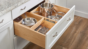 Wood Contemporary Kitchen Utensil Organizer Silverware Tray Easy Installation Fork Spoon Organizer <b>Drawer</b> <b>Inserts</b> - Product Image 5