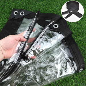 0.5mm 3x4m Transparent PVC Bâche Fermeture Éclair Porte Vert Extérieur Étanche Pluie Abri <span class=keywords><strong>pour</strong></span> Jardin <span class=keywords><strong>Balcon</strong></span> <span class=keywords><strong>Serre</strong></span> Transparent - Product Image 3