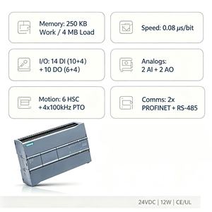 Siemens SIMATIC S7-1200 CPU 1217C DC/DC/DC 6ES7217-1AG40-0XB0 14DI 10DO 2AI 2AO PROFINET - Product Image 2