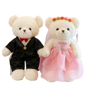 Oso de Peluche de Boda al por Mayor, Juguete de Peluche de Alta Calidad, Oso de Peluche con Lazo <span class=keywords><strong>para</strong></span> Parejas, Regalo Romántico y Lindo <span class=keywords><strong>para</strong></span> Enamorados - Product Image 1
