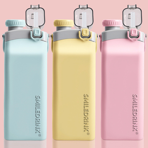 Bouteille d'eau pliable en silicone avec paille, facile à transporter, qualité alimentaire, pour les voyages en plein air - Product Image 5