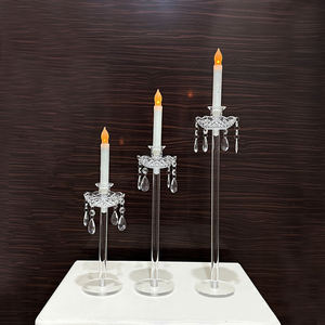 Belofte Nieuwe Acryl Kralen Gordijn Kaarshouder Transparante Bruiloft Tafel Middelpunt Voor Banket & Bruids Decor - Product Image 2