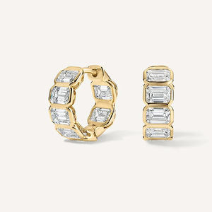 <span class=keywords><strong>Orecchini</strong></span> a Cerchio LUCKYJIU Personalizzati, Impermeabili, Antiossidanti, Ipoallergenici, in <span class=keywords><strong>Acciaio</strong></span> Inox Placcato Oro 18k con Zirconi per Donne - Product Image 2