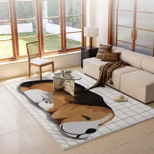 Animal Printed Floor Rugs Cute Puppy Carpet Dog Area Rug For Kids Room Decor
