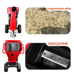 Trituradora de ramas y madera profesional 350pro K-maxpower de 15HP con arranque, 4 ruedas, para desmenuzar árboles y troncos - Product Image 6