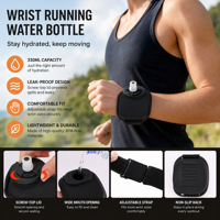 Botella de Agua Deportiva de Silicona, Portátil, para Montar en el Brazo, para Ciclismo, Running y Ejercicio al Aire Libre