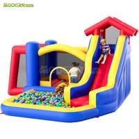 Combo de jeux gonflables pour enfants avec toboggan sec, château gonflable, parc gonflable