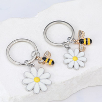 Nouvelle Annonce : Porte-clés en Alliage avec Pendentif Miniature Abeille et Fleurs – Accessoires pour Sacs et Breloques
