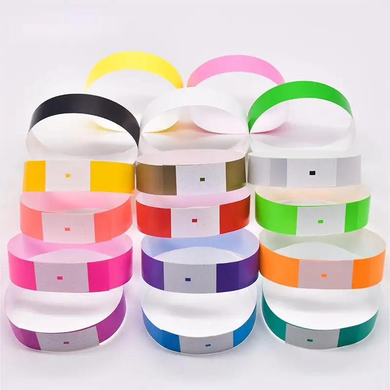 Custom Printable Complicated Barcode Waterproof Disposable One Time Use Tickets ID Tyvek Paper Wristbands For Event & Festival