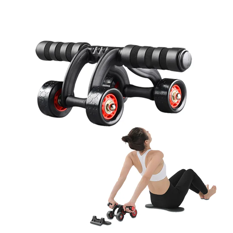 Gym Apparatuur Stretch Spieren 4 Wiel Oefening Abs Wiel Roller