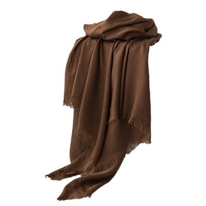 Trending Retro Solid Grey Polyester Long Scarf with Raw Edge Summer Multifunction Women's - Product Image 4