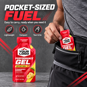 Gel de Performance Fraise-Banane Portable Format Poche Facile à Transporter Sans Caféine Énergie Rapide Maintient l'Endurance Longue Distance - Product Image 3