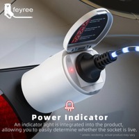Adaptador Feyree GBT Plug V2L de 16A, Conector Multifunción de Descarga para Vehículos Eléctricos con Botón de Paro de Seguridad para Uso en Exteriores