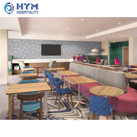Ensemble de chambre d'hôtel personnalisé Home2 Suites, de luxe, moderne, écologique, avec bureau mobile en bois de manguier et mur de travail intégré