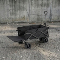 Chariot de camping pliable et écologique de 5 pouces avec roues, étanche, pour extérieur, courses, pique-nique, chariot de transport à roulettes avec ouverture arrière pour rangement