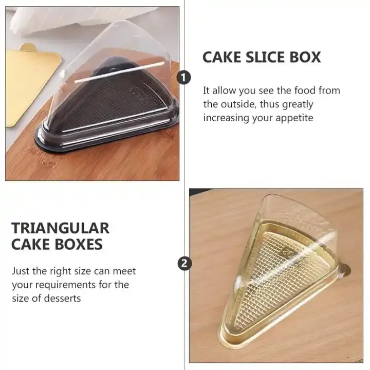 بالجملة صندوق كعك شفاف مثلث شرائح حلوى موس كعك حاويات بلاستيكية للمنزل والمخبوزات والمقهى الأعمال