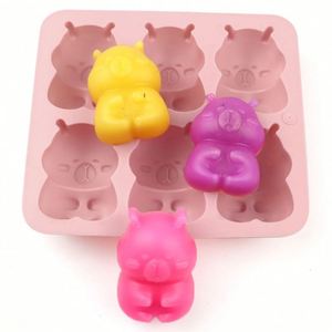 Molde de Silicona Ecológico con Logotipo Personalizado, 6 Cavidades, Forma de Oso, para Hacer Velas, Jabones, Pudín, Pastel, Resina, OEM/ODM - Product Image 1