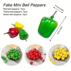Mini poivron artificiel réaliste en mousse pour la décoration de la maison, de la cuisine et des projets de bricolage - Product Image 3