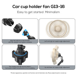 Ventilateur de voiture universel Pluska G13 en plastique 3000mAh, 3 vitesses réglables, avec rotation à 300° - Product Image 4