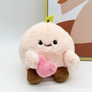 Llavero de Peluche de Durazno Suave de 15 cm con Corazón Rosa, Bonito Juguete de Peluche de Fruta, Colgante Esponjoso, Accesorios para Muñecas, Regalos de Cumpleaños - Product Image 3