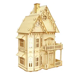 Rumah teka-teki kualitas tinggi untuk anak-anak dengan puzzle kayu 3d