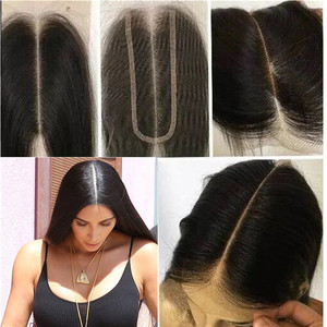Extensiones de Cabello Natural Kim K 2X6 HD Virgin Remy, Trama Única, Cierre de Encaje Transparente, Parte Media, Cabello Liso, Ondulado, Color Natural - Product Image 5