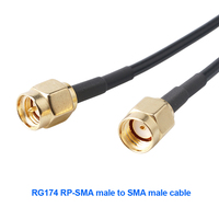 Cable Coaxial SMA macho a SMA hembra RG174 Antena de extensión de montaje en mamparo 1M con Cable coaxial RF para equipo SDR