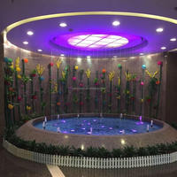 Fontaine murale LED moderne et élégante pour intérieur/extérieur, rideau d'eau numérique, décoration métallique, cascade sur pied pour jardin