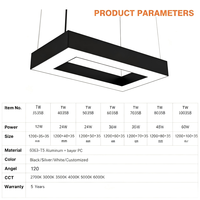 Pendentifs LED modulaires rectangulaires prêts à l'emploi, combinant plusieurs unités pour des installations accrocheuses dans les hôtels, les écoles et les salles d'exposition