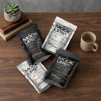 Sachet d'emballage refermable en feuille métallisée haute barrière, noir mat, avec fermeture éclair, personnalisable, pour la vente en gros