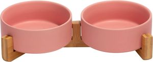 Gamelle pour animaux de compagnie (chats et chiens) tendance, en céramique, avec cadre en bois, multicolore, solide, élégante, écologique, arrondie et étanche, vente en gros du fabricant - Product Image 2