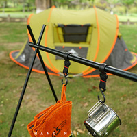 Étagère de rangement pliable portable en alliage d'aluminium pour le camping en plein air avec porte-vêtements et support pour lampe pour les voyages