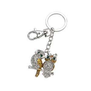 Portachiavi con Moschettone a Forma di Gufo in Cristallo - Product Image 2