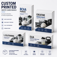 Boîte en carton blanc en papier couché C2S assorti Pantone, carton STE pour suppléments de BCAA, créatine monohydrate, L-glutamine, EAA