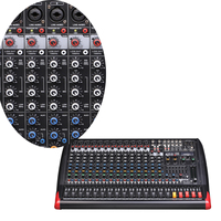 Système Pa Carte de mixage stéréo professionnelle Audio hybride numérique Mélangeur 14 canaux 12 Mono + 2 sorties principales stéréo: 1 DSP stéréo 24bit